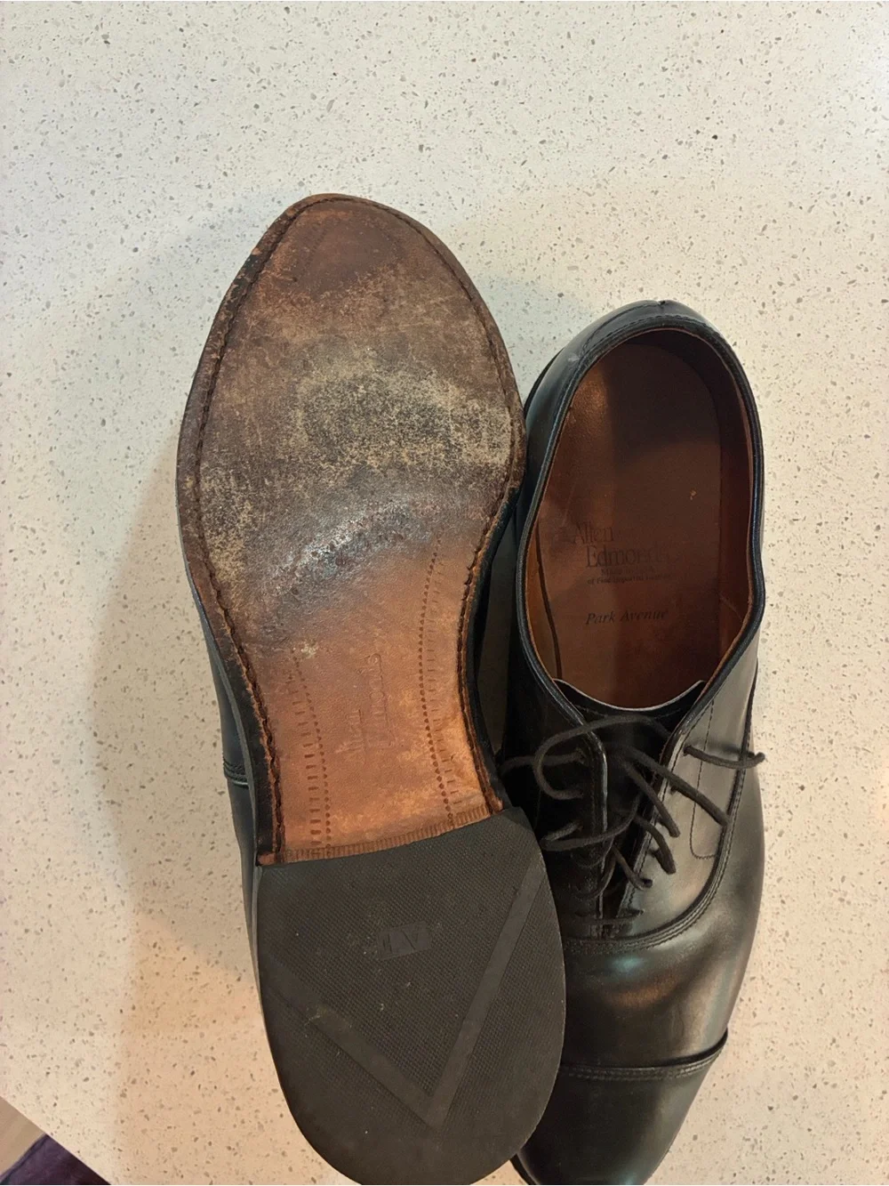 Allen Edmonds Park Avenue Toe Oxford Dress Shoes Black Leather Men’s 11 D USA